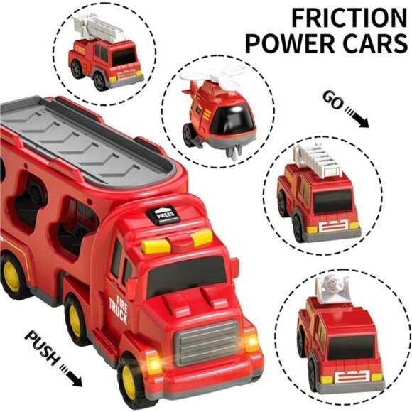 Fire Trucks Boy Toys for 3-5 Year Old Toddlers - Toys for 3 4 5 6 7 Years - Picture 4 of 7